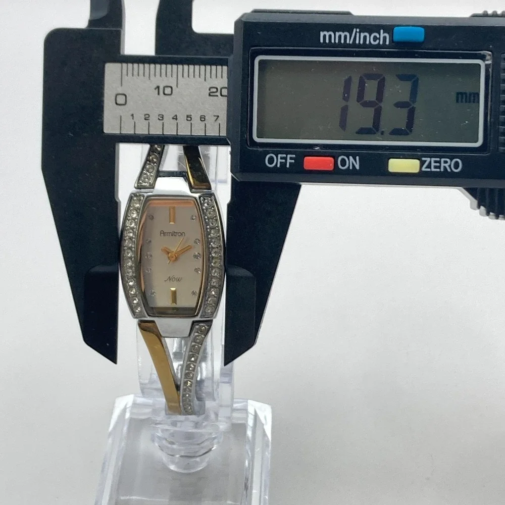 Armitron Now Women's Watch 19mm Gold Silver Two Tone Crystals New Battery 6.75